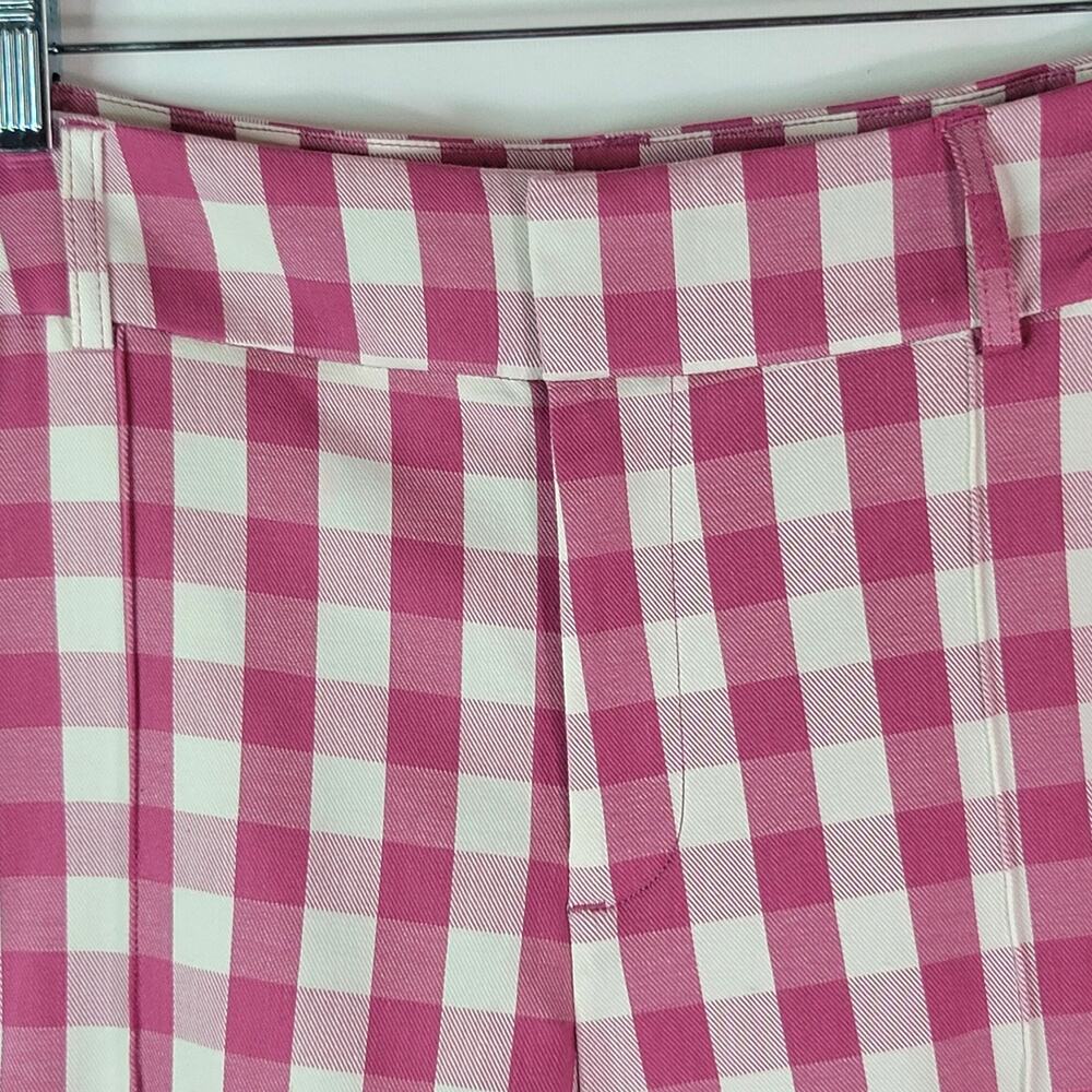 2/$15 Time and Tru Fuchsia Pink White Gingham Check Capri Crop Pants Women's 14 - Picture 15 of 15